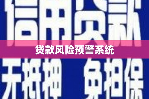 金溪贷款风险预警系统