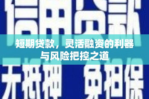 中正短期贷款，灵活融资的利器与风险把控之道