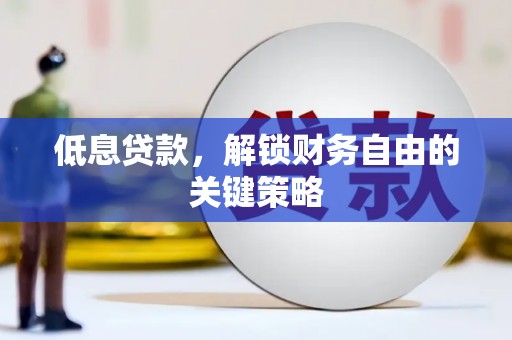 赤坎低息贷款，解锁财务自由的关键策略