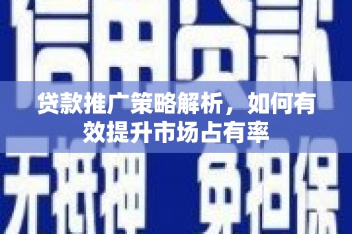 东明贷款推广策略解析，如何有效提升市场占有率
