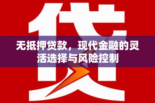 右玉无抵押贷款，现代金融的灵活选择与风险控制