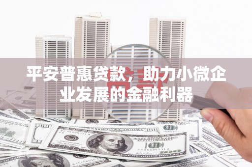 建宁平安普惠贷款，助力小微企业发展的金融利器