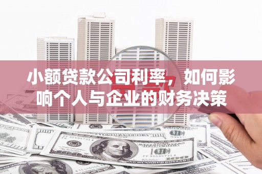 北仑小额贷款公司利率，如何影响个人与企业的财务决策
