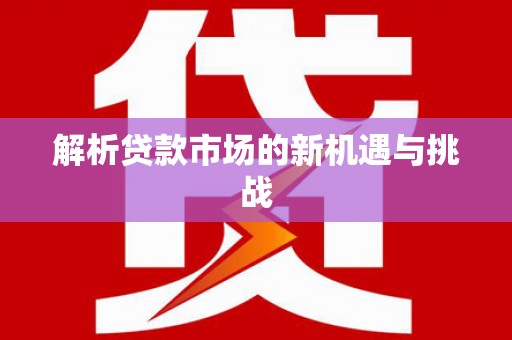 静乐解析贷款市场的新机遇与挑战
